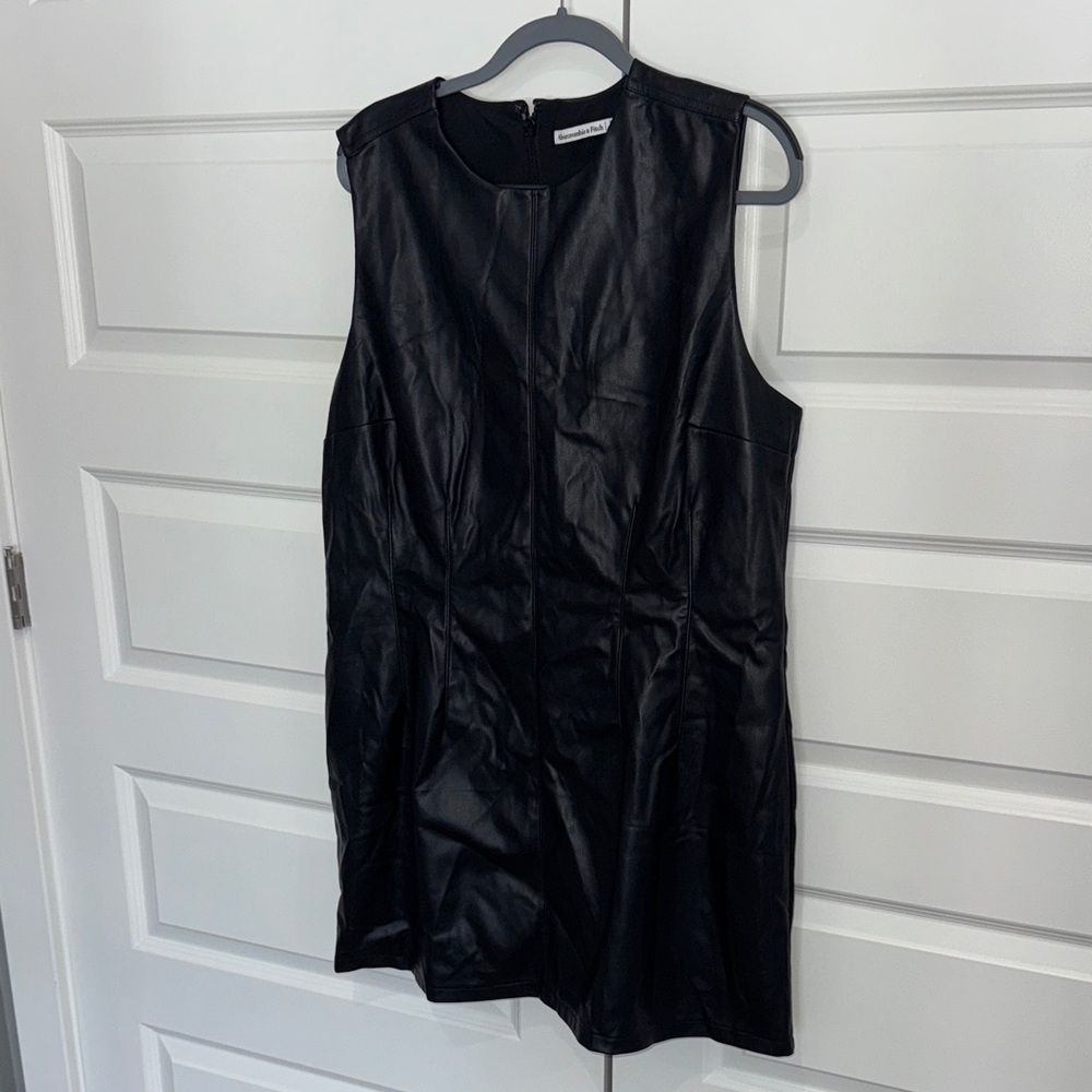 Abercrombie & Fitch Black Mini Leather Dress